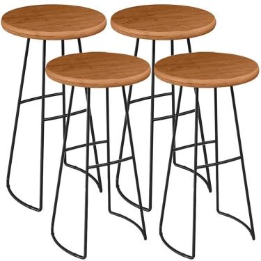 Imagem de Kit 4 Mesas Bistrô Bar Alta Estrutura Ravi D01 Peroba Rosa