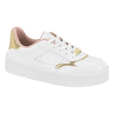 Imagem de Tênis Moleca Feminino Casual Confortável Urbano Streetwear (Branco, BR, Adulto, Numérico, 34)