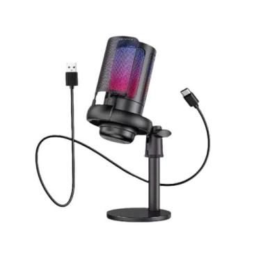 Imagem de Microfone Condensador Gamer LED RGB Gravação Podcast Kapbom KA-8759, P