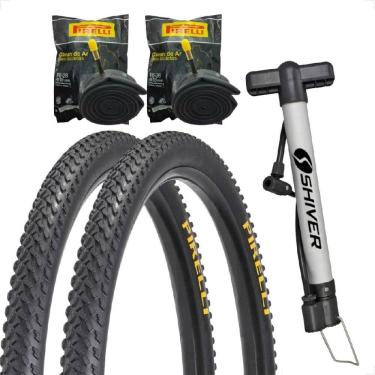Imagem de Par Pneu Pirelli Scorpion aro 26 x 2.0 MTB Cravudo Banda leve Bike Arame Camaras Bomba de ar Shiver