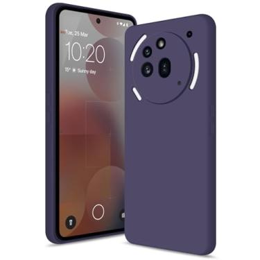 Imagem de Btstring Capa para Nothing Phone 3A Pro, capa de silicone com proteção aprimorada para a câmara, capa fina à prova de impactos, forro microfibra suave anti-riscos, violeta foncé
