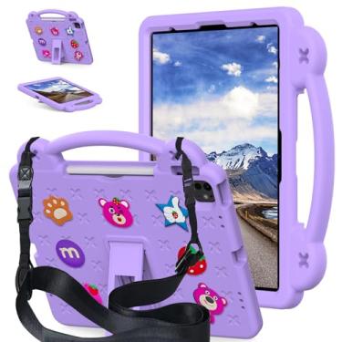 Imagem de YRH Capa infantil para iPad Air 13 polegadas M2 (2024)/iPad Pro 13 polegadas 7ª geração capa M4 (2024)/iPad Pro 12,9 polegadas (2022/2021/2020) (roxa)