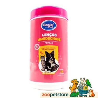 Imagem de Lenço Umedecido para Cães com 75 unidades Genial Pet