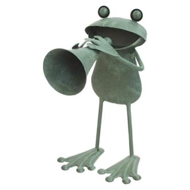 Imagem de SÖPÖSÖPÖ Metal Frog Garden Decor Trumpet Style – 1 Piece x 18.5cm Set Maid in Japan Cute Amulet Japanese Style Souvenir Gift