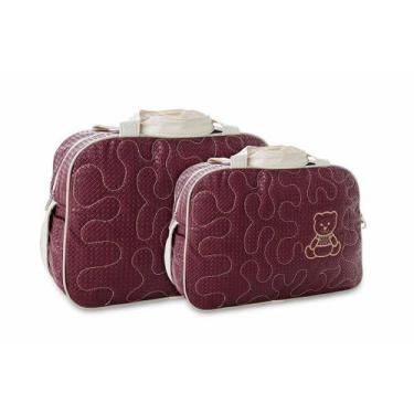 Imagem de Kit Bolsa Saída Maternidade Viagem 2 pçs Mave Baby, Vinho