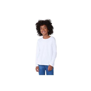 Imagem de Camiseta Básica Infantil Unissex Manga Longa Hering Kids - Branco 006