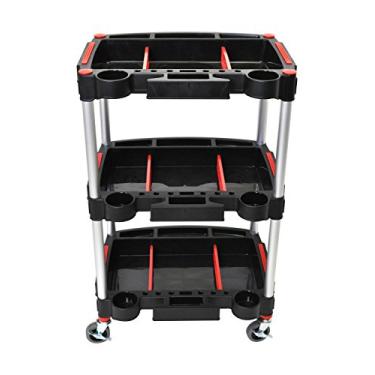 Imagem de Luxor Carrinho De Três Prateleiras Do Mecânico Vermelho Preto Três Prateleiras