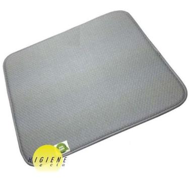 Imagem de Tapete De Pia Escorredor Louças Taças - Microfibra 40x45 - Cinza - Eco