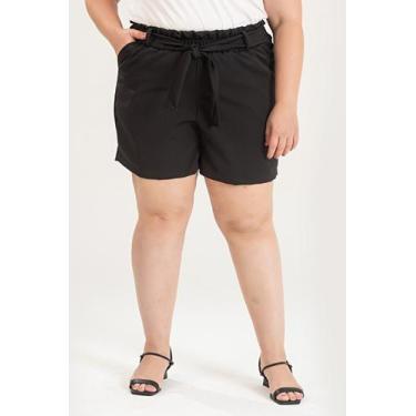 Imagem de Bermuda Alfaiataria Plus Size C/ Bolso - Serena, Preto, G2