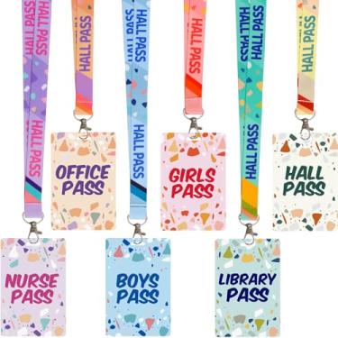 Imagem de Passes para salas de aula, conjunto de 6 cordões, tons de terraço, passes de sala de aula, para estudantes, biblioteca, escritório, enfermeira, menino, menina, professor, material escolar