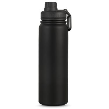 Imagem de Garrafa Térmica 800ml de Inox, Parede Dupla, Isolamento a Vácuo, Bico Antivazamento, Com Alça, Mantém Quente e Gelado (Preta)