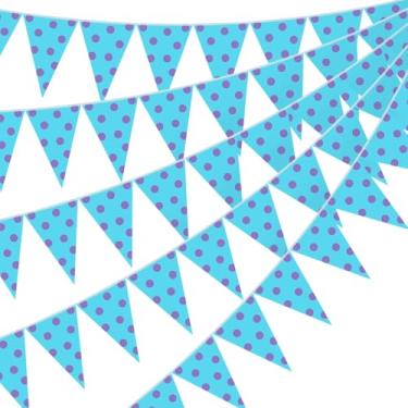 Imagem de Tiamon 5 Pçs Banner Decorações de Aniversário Bandeira Triangular Impressa para Chá de Bebê Decoração de Festa de Aniversário (Monstro)