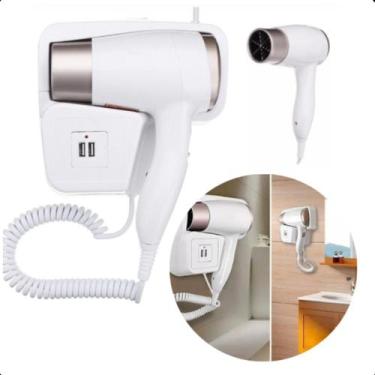 Imagem de Secador 110V Branco Compacto de Parede com Função Quente e Frio para H