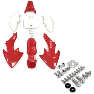 Imagem de NBX- (XFY-RED+XH6011-BOLT) Parafuso de carenagem de plástico vermelho compatível com CRF XR XR50 CRF50 125CC Pit Dirt Bike
