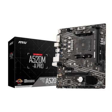 Imagem de Placa Mãe MSI A520M-A PRO AM4 2xDDR4 AMD A520 MATX
