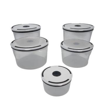 Imagem de Conjunto 5 Potes Herméticos de Plástico Com Tampa - TOP RIO