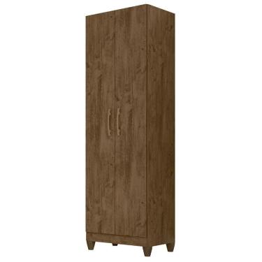 Imagem de Armário Multiuso Lavanderia 55cm 2 Portas Staxx Castanho Wood Z17 - Mpozenato