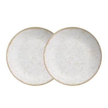 Imagem de Jogo 2 Pratos Raso Coup Organic Cor Bege Cerâmica 29cm Alleanza