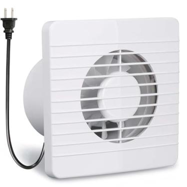 Imagem de Ventilador extrator de 10 cm montado na parede pequeno ventilador de banheiro IPX4 55 CFM Ventilador extrator com controle de refluxo para banheiro, escritório, cozinha