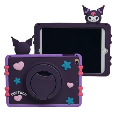 Imagem de Capa de desenho animado para iPad Mini 6 de 8,3 polegadas, MONEHOYSY com suporte de silicone macio [à prova de quedas, à prova de choque, antiderrapante] Capa com suporte traseiro para crianças,