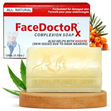 Imagem de FACEDOCTOR Sabonete em barra para pele | Tratamento para acne e rosácea com óleo de espinheiro marítimo | Lavagem premiada para rosto, corpo e costas | Limpador suave para cuidados com a pele para
