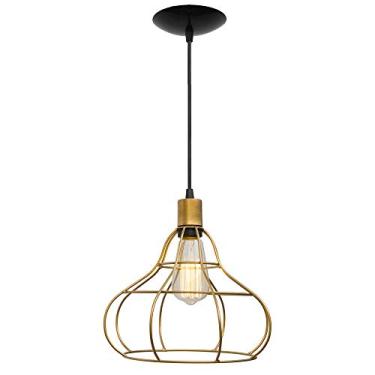Imagem de Pendente Aramado Veneza Balão Dourado Luminária Metal Lustre 26Cm Sala