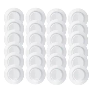Imagem de Kit 24 Pratos Opaline Menu Sobremesa 19cm Vidro Branco Nadir - Nadir F