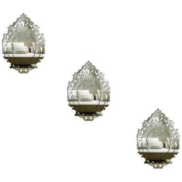 Imagem de Kit 3 Espelhos Decorativos Venezianos  Pegui 32X21 3801 - Creatus