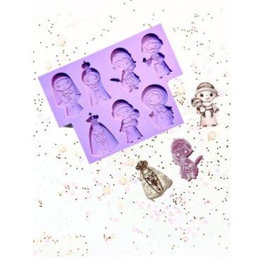 Imagem de R482 molde de silicone santinhos religião resina decorar - confeitaria