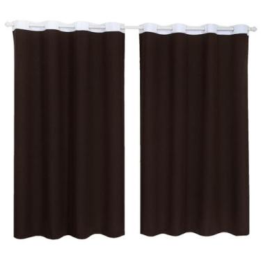 Imagem de Cortina Tecido Oxford Faixa Branco 2,50M X 3,00M - Marrom - Campari