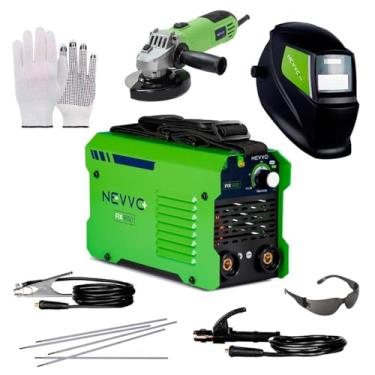 Imagem de Máquina Inversora De Solda Fix1650 Bivolt 160a Mma Tig + Kit Completo Solda + Esmerilhadeira Angular Lixadeira ESN500 220V 500W NEVVO