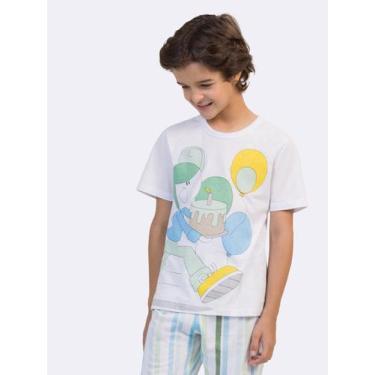 Imagem de Pijama Manga Curta com Calça Masculino Infantil Bia Listras - Veggi, B