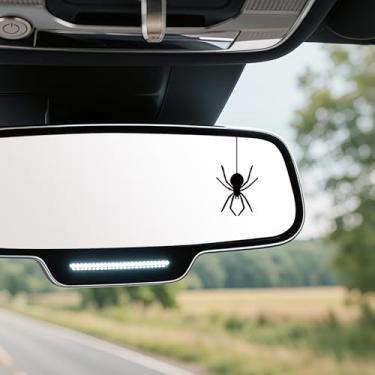 Imagem de Rislobx Adesivo de espelho retrovisor de aranha fofo, 3 peças de adesivos de espelho de vaidade de aranhas, adesivo decorativo à prova d'água para janela de carro para garrafa, skate, motocicleta