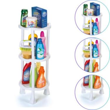 Imagem de Prateleira Organizador Multiuso Redonda 3 partes Cor Mármore - Injepla