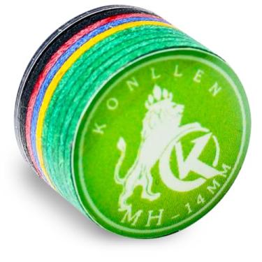 Imagem de KONLLEN Ponta de bilhar arco-íris com ponta transparente SX/SS/S/M/MH/H 11 mm/14 mm ponta de taco de bilhar 9 camadas de acessório de cabeça de taco de pele de porco 1 peça (14 mm-MH-Verde)