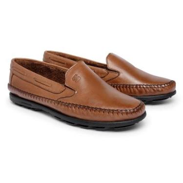 Imagem de Sapatilha Mocassim Masculino de Couro Legítimo Scarpazi 900, Café, 42