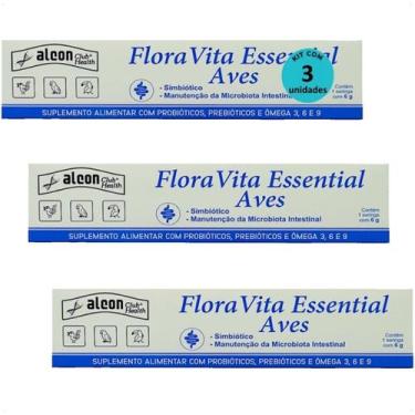 Imagem de Alcon flora vita essential para aves passáros 6g kit com 3