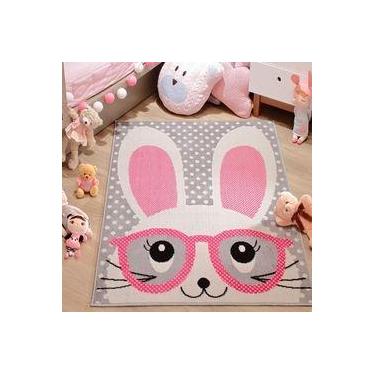 Imagem de Tapete infantil andino lancer 1,00 x 1,50 i-80 cinza - coelho