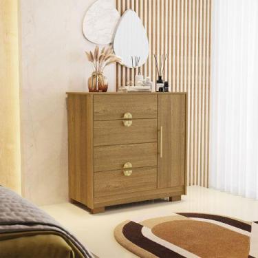 Imagem de Cômoda Sapateira Vollard 4 Gavetas 1 Porta com Prateleira Nature G98 -