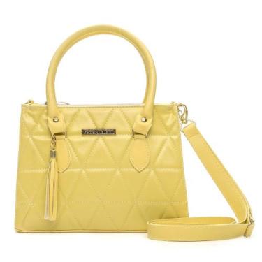 Imagem de Bolsa Feminina Madri Transversal Amarela Helena Zíper Média - Fenny LT