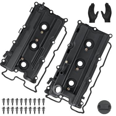 Imagem de Tampa da válvula do motor 13264-EA200 13264-EA210 com junta esquerda e direita compatível com Nissan Frontier 05-15 Xterra 05-12 Pathfinder NV1500 2500 3500 4.0L V6