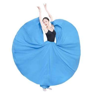 Imagem de Mulheres Maxi Grande Balanço Flowy Chiffon Dança Saia Dança Do Ventre Saia Flamenco 720 Graus Saia Prática A-line Saia Longa Cheia, Blue3, M