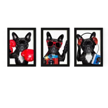 Imagem de Kit 3 Quadros Decorativos Com Moldura em Madeira A3 Sala Quarto Escrit