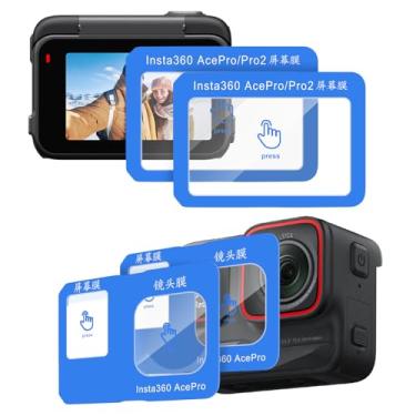 Imagem de Lokyoo 6 peças protetoras de tela de lente feitas para Insta360 Ace Pro [vidro temperado da câmera] [kit de alinhamento instalação fácil] Dureza 9H, anti-arranhões, antibolhas