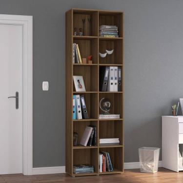 Imagem de Estante Multifuncional Caracol 12 Nichos Castanho Politorno Móveis