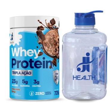 Imagem de Whey Protein com Creatina J & I Health 720g + Garrafa para Academia 2 