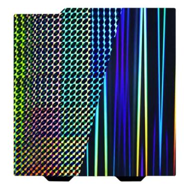 Imagem de Ideaformer Placa de construção flexível dupla face Rainbow Streak + Phantom 184x184mm para Bambu Lab A1 Mini, cama de impressão de aço com mola H1H lisa (sem base magnética) para impressora 3D Bambu