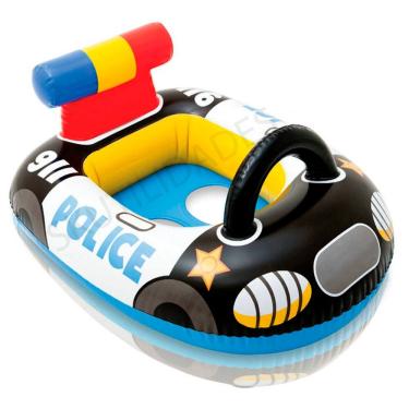 Imagem de Boia Bote Infantil Inflável Com Fralda Temático Policia Bombeiro Avião Para Piscina