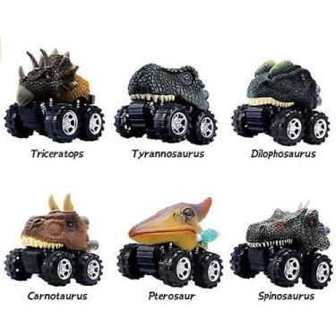 Imagem de Brinquedos de carro de dinossauro para meninos - 6 Pack Crianças puxam