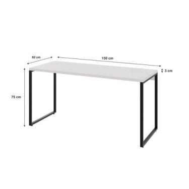 Imagem de Mesa de Escritório Kuadra 150cm - Metalig, Branco Chess